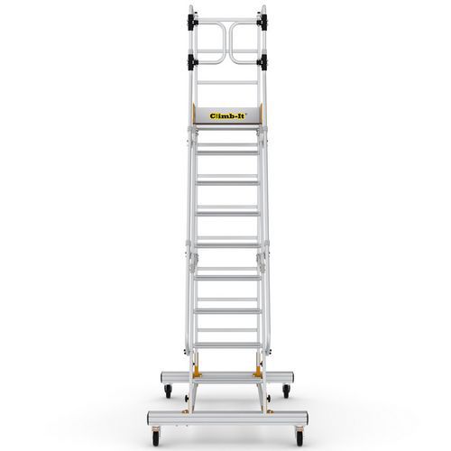 Roller Racking Mobile Step Climb-It Mobile Steps with Safety Gate - Rapidracking.com