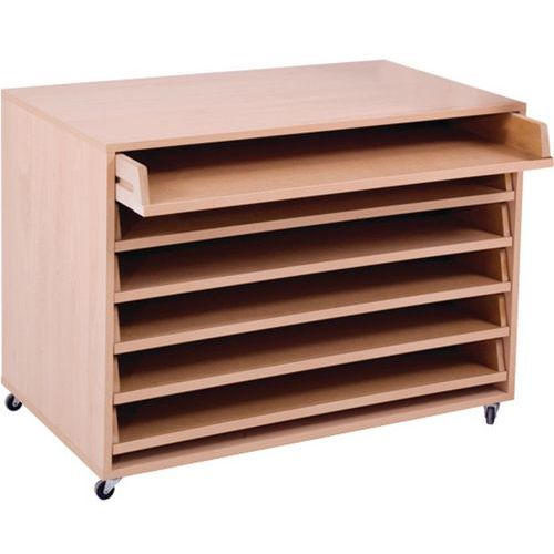 Mobile Paper Storage Unit (754h x 1020w) With 6 Pull Out Drawers