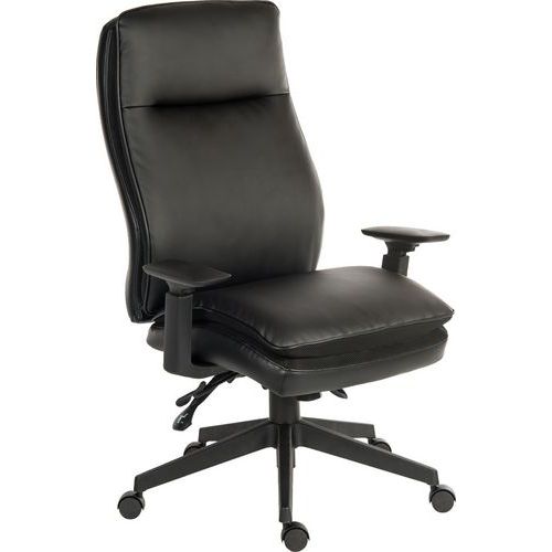 Mesh And Leather Faced Executive Chair - Ergonomic - Black - Teknik