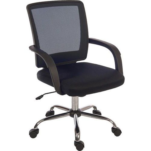 Office Chair - Ergonomic Mesh Back - Black Fabric Seat - Teknik