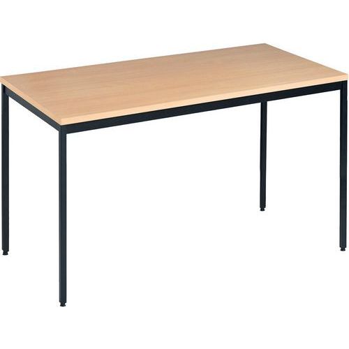 Rectangular Office Table - Metal Frame & Beech MFC Top - Stackable