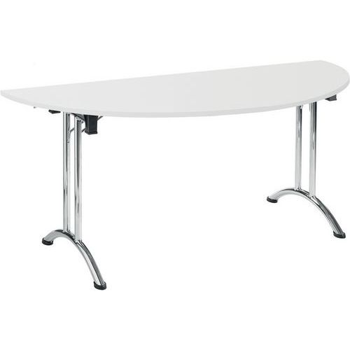 Folding Office Table - Semi-circle/Rectangular - Stylish Chrome Frame