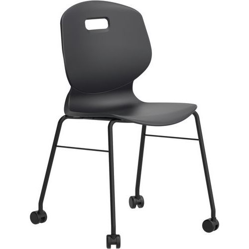 Mobile School Chair - Stackable - Antimicrobial Polypropylene - Arc