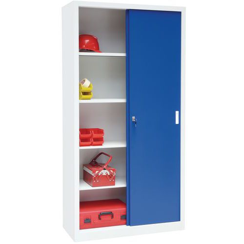 Office Storage Cupboard - 2 Sliding Doors - HxW 2x1m - Manutan UK