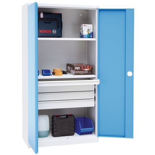 Tall Workshop Cupboard - 3 To 17 Drawers - Shelving Cabinets - Manutan