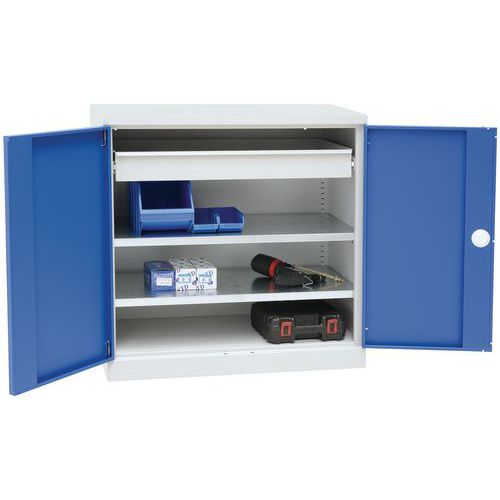 Metal Low Workshop Cabinet - Shelves & Drawers - Manutan Expert