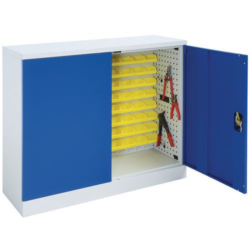 Small Blue Tool Cupboard With Louvre Panels - Flat Pack - Manutan UK Small Blue Tool Cupboard With Louvre Panels - Flat Pack - Manutan UK