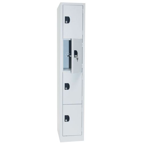 Tall Metal Storage Lockers - 4 Cabinets - 1800mm High - Manutan Expert