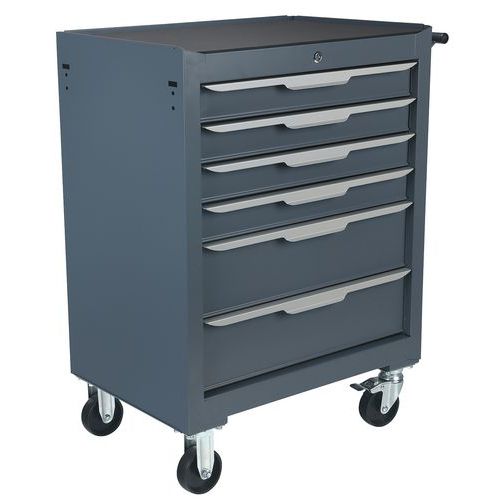 Steel six-drawer trolley - Manutan Expert