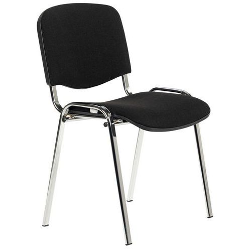 Stackable Chrome Conference/Meeting Room Chairs - Fabric - Manutan Expert