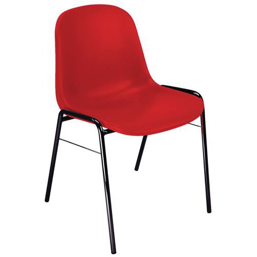 Plastic Office Chair - Black Frame - Stackable - Manutan UK