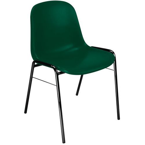 Plastic Office Chair - Black Frame - Stackable - Manutan UK