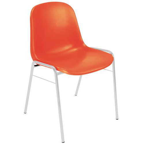 Plastic Office Chair - Aluminium Frame - Stackable - Manutan UK