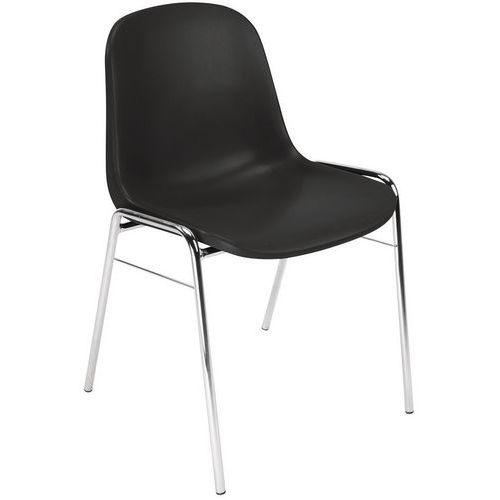 Recycled Plastic Office Chair - Chrome Frame - Stackable - Manutan Expert