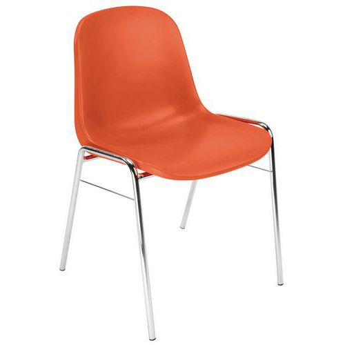 Recycled Plastic Office Chair - Chrome Frame - Stackable - Manutan Expert