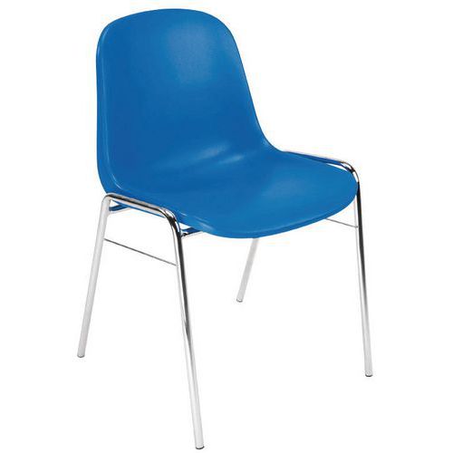 Recycled Plastic Office Chair - Chrome Frame - Stackable - Manutan UK