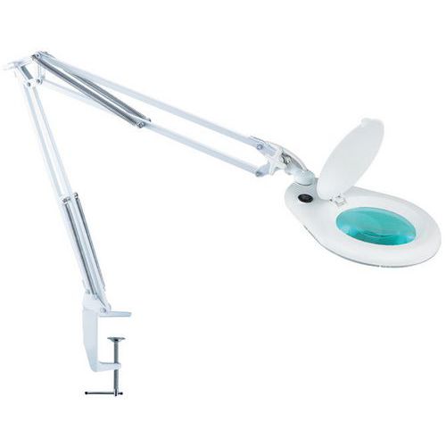 Circular Magnifying Lamp With Clamp - LED - 650lm - Manutan UK