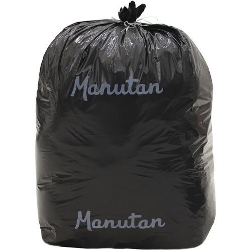 Black Bin Bag - Heavy Duty Waste - 50 Litre Capacity - Manutan UK