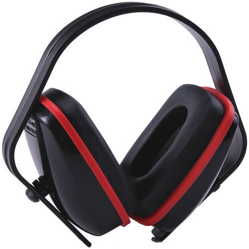 Ear Defenders - Black & Red Ear Muff - 24 Decibel Protection - Manutan