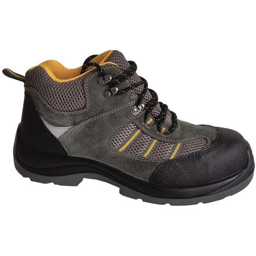 Suede Safety Boots - Grey & Green - Men's Shoes - Manutan UK