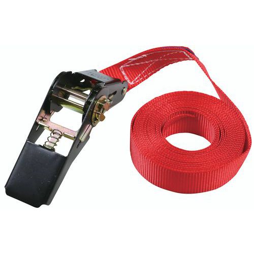 5m Tie Down Straps - Ratchet Buckles - 350kg Max Lashing - Manutan UK 5m Tie Down Straps - Ratchet Buckles - 350kg Max Lashing - Manutan UK