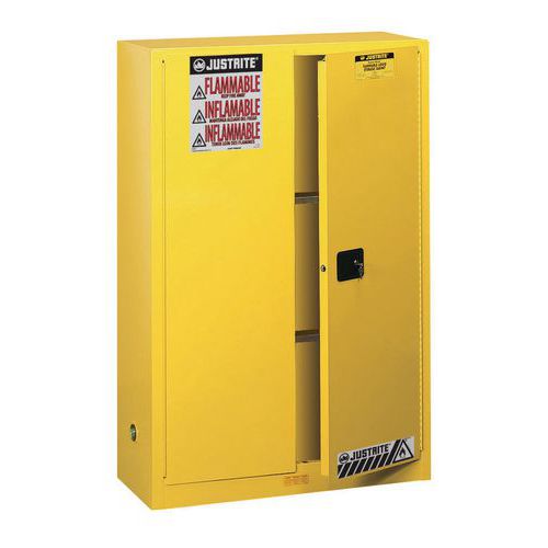 Justrite Medium Flammable Storage Cabinet - 1651x1092x457mm - Secure Justrite Medium Flammable Storage Cabinet - 1651x1092x457mm - Secure