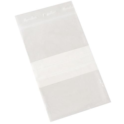 Zipper Lock Bags - Write On Clear Plastic - 70-280mm - Manutan Expert