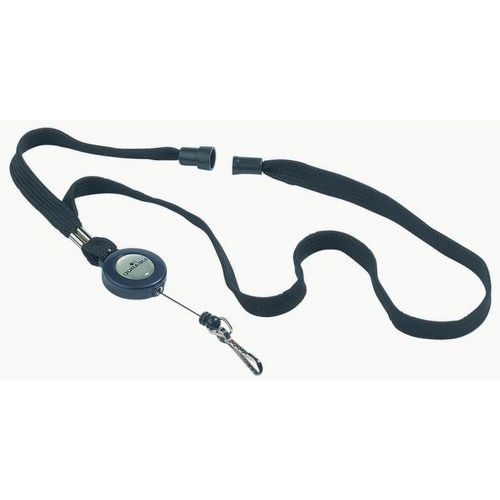 Textile lanyard with a reel