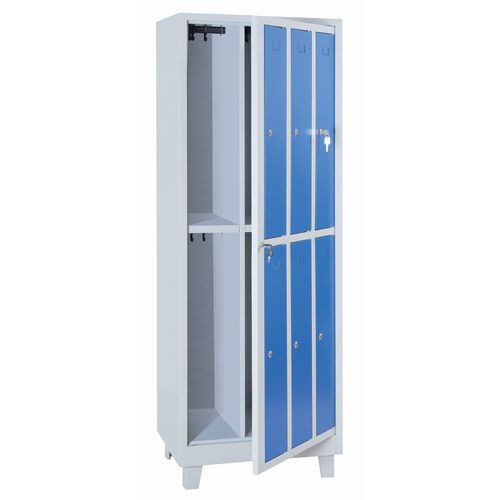 Garment Dispensing Metal Laundry Lockers - Raised - 6 Doors - Manutan