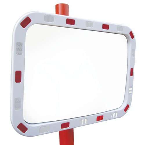 90° Rectangular Safety Mirror - Convex - Outdoor Traffic - Manutan Expert