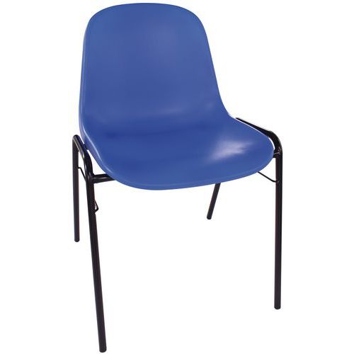 Plastic Office Chair - Black Frame - Stackable - Manutan Expert