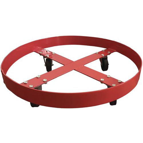 Drum Trolley - Round Wheeled Roller - 410kg Dolly - Manutan UK