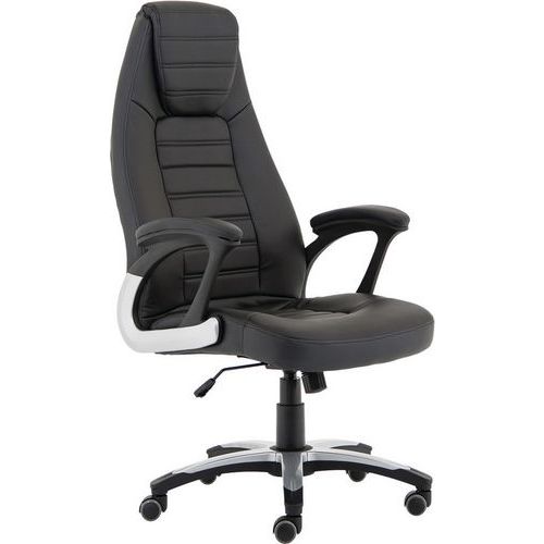 Deep Executive Chair - Ergonomic Black Faux Leather - High Back