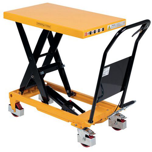 Mobile Scissor Lift Table - 500kg - Hydraulic - Manutan UK