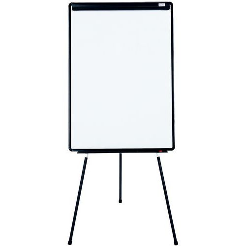 Dry Wipe Whiteboard & Flipchart Easel - Black Telescopic Leg - Manutan