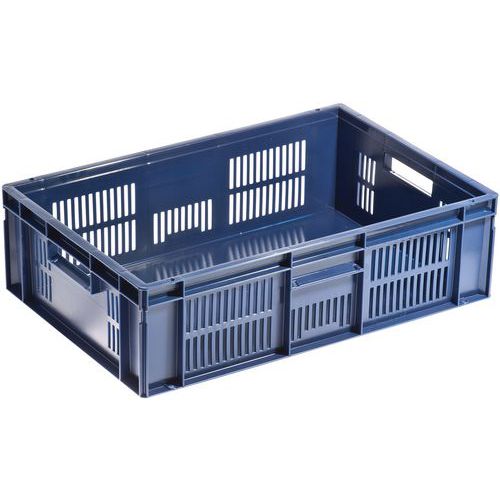 Euro Stacking Container - Ventilated Sides & Solid Base - Manutan Expert