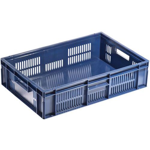 Euro Stacking Container - Ventilated Sides & Solid Base - Manutan Expert