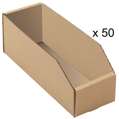 Brown Kraft cardboard storage containers - Length 300 mm - 3.6 to 8.3 l