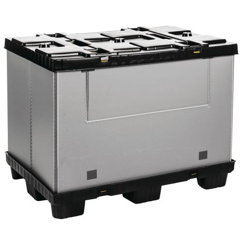 Mega Pack folding pallet container - Solid sides - 1 folding side