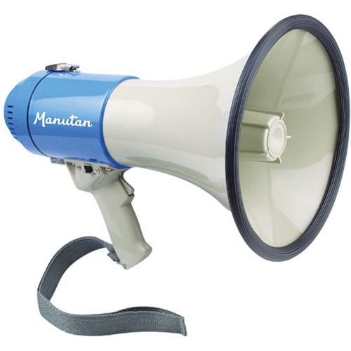 Megaphone And Siren - 25 Watt - Battery Operated - Manutan UK Megaphone And Siren - 25 Watt - Battery Operated - Manutan UK