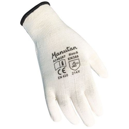White Work Gloves - Knitted Cotton - Light-Duty - Size 8 - Manutan UK