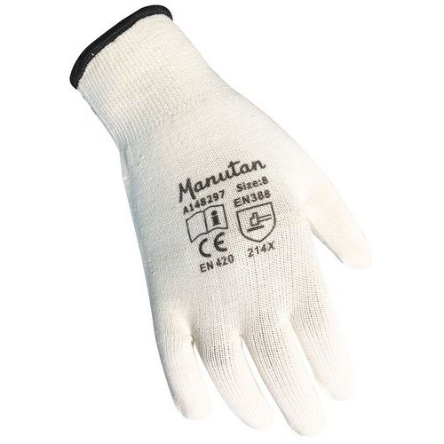 White Work Gloves - Knitted Cotton - Light-Duty - Size 8 - Manutan Expert