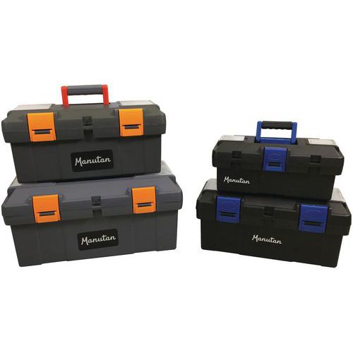 Plastic Tool Boxes - Snap Locking - Inner Storage Tray - Manutan Expert