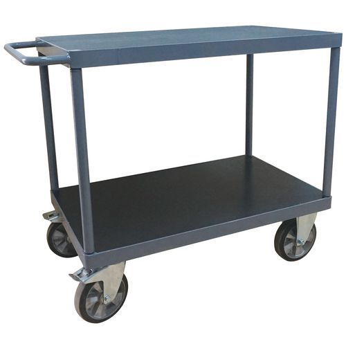 Heavy Duty Trolley - 1200kg Capacity - 2 Shelves - Manutan Heavy Duty Trolley - 1200kg Capacity - 2 Shelves - Manutan