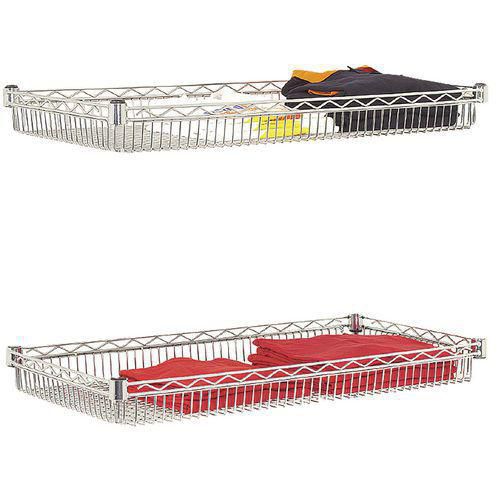 Chrome Wire Basket Shelving - 455d with 4 Shelves