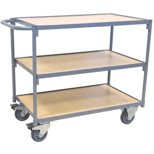 Steel Trolley - 250kg Capacity - 3 Shelves - Manutan Steel Trolley - 250kg Capacity - 3 Shelves - Manutan