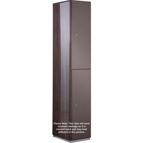 Used 2 Door Grey/Brown Executive Locker 1800x380x380mm