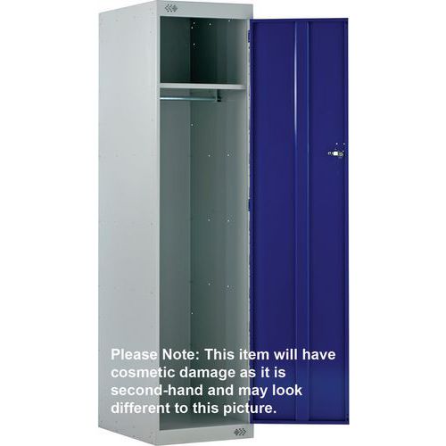Used Grey/Blue Large Volume Locker HxWxD 1800x600x600 - Anti-Bacterial