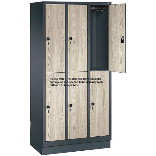 Used 3 Column Gym Locker Nest + 6 Doors - W900xH1850xD500mm