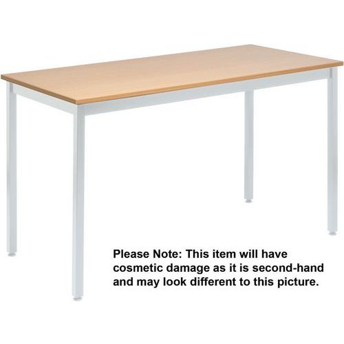 Used Meeting Room Table - Aluminium/Oak - 1400mm Long - Manutan Expert